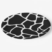 Giraffe, schwarz-weiß pappteller (Schrägansicht)