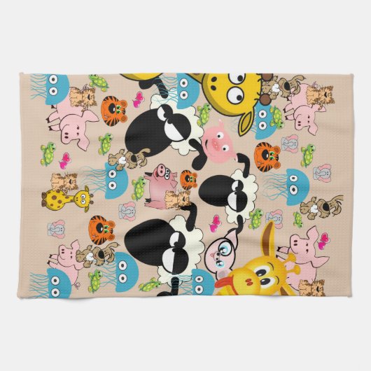 Giraffe, Schweine, Elefant, Handtuch (Horizontal)