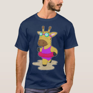 Giraffe Schwimm Schwimmflügel Sommer T-Shirt