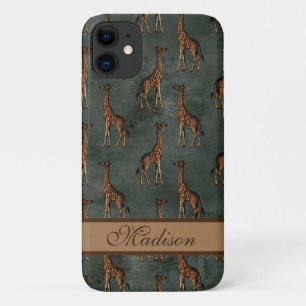 Giraffe Script Name Chic Stylish Trendy Safari Case-Mate iPhone Hülle