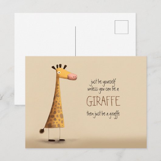 Giraffe - Seien Sie selbst Postkarte (Vorne/Hinten)