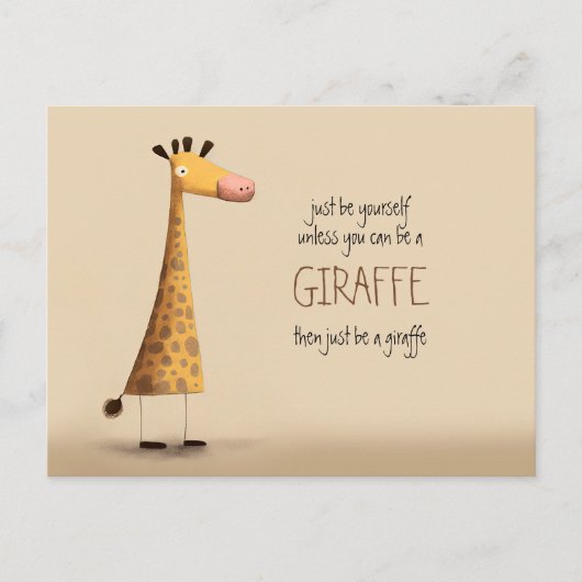 Giraffe - Seien Sie selbst Postkarte (Vorderseite)