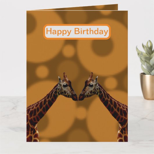 Giraffe Selbstreflexion, Big Birthday Card Karte (Kleine Pflanze)