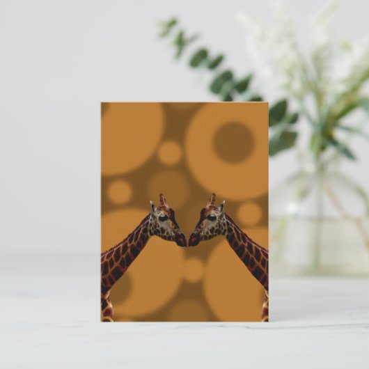Giraffe Selbstreflexion, Postkarte (Stehend Vorderseite)