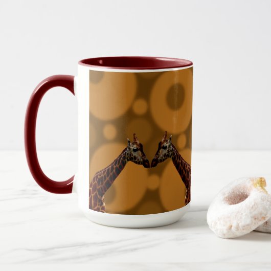Giraffe Selbstreflexion, Tasse (Mit Donut)