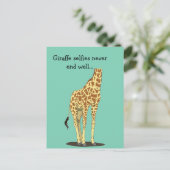 Giraffe selbt nie gut... postkarte (Stehend Vorderseite)