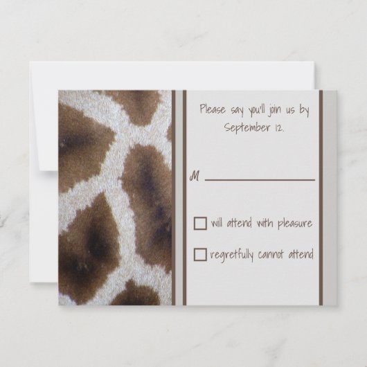Giraffe Sighting Response Card RSVP Karte (Vorderseite)