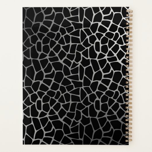 Giraffe Silber - neues Jahr Planer (Rückseite)