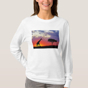 Giraffe, Silhouette bei Sonnenaufgang, Giraffa T-Shirt
