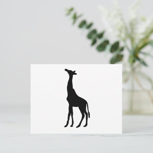 Giraffe-Silhouette Postkarte (Stehend Vorderseite)