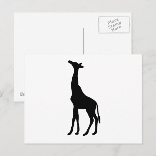 Giraffe-Silhouette Postkarte (Vorne/Hinten)