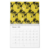 Giraffe Silhouette Tropical Palm Tree Blätter Zoo Kalender (Feb 2027)
