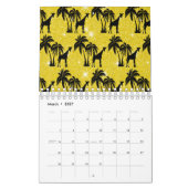 Giraffe Silhouette Tropical Palm Tree Blätter Zoo Kalender (Mär 2027)
