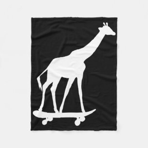 Giraffe Skateboarding Skateboard  Fleecedecke