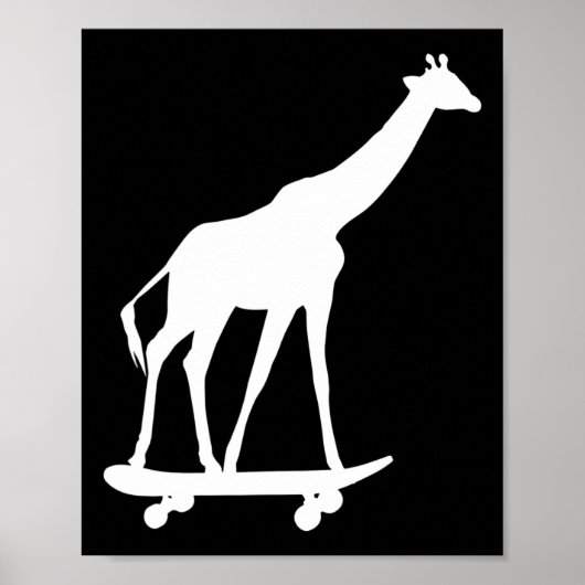 Giraffe Skateboarding Skateboard Poster (Vorne)