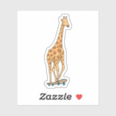 Giraffe Skater Skateboard Aufkleber (Blatt)