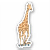 Giraffe Skater Skateboard Aufkleber (Vorderseite)
