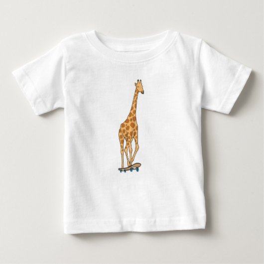 Giraffe Skater Skateboard Baby T-shirt (Vorderseite)