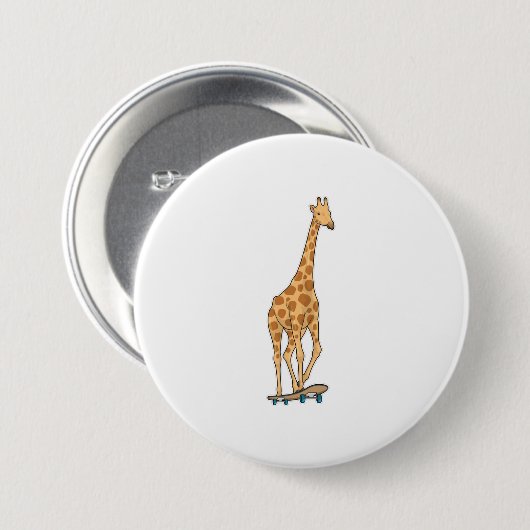 Giraffe Skater Skateboard Button (Vorne & Hinten)
