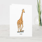 Giraffe Skater Skateboard Karte (Rückseite)