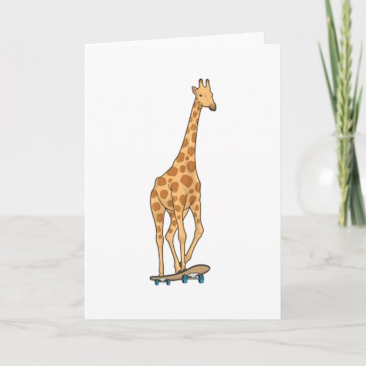 Giraffe Skater Skateboard Karte (Vorderseite)