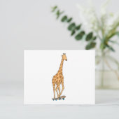 Giraffe Skater Skateboard Postkarte (Stehend Vorderseite)