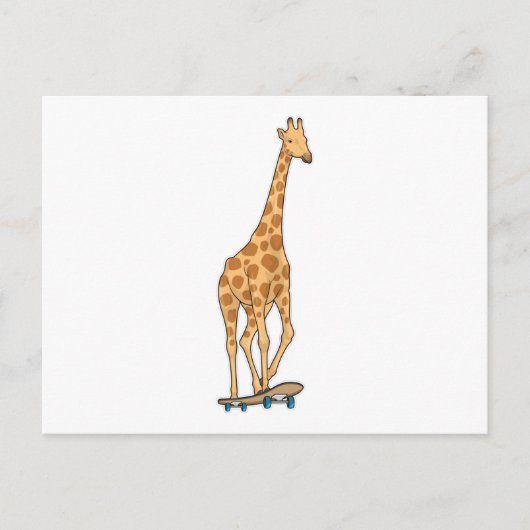 Giraffe Skater Skateboard Postkarte (Vorderseite)
