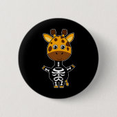 Giraffe Skeleton Xray Costume Cute Easy Halloween Button (Vorderseite)