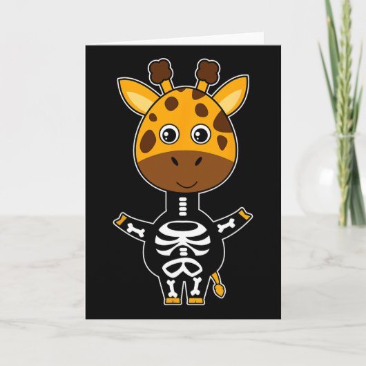 Giraffe Skeleton Xray Costume Cute Easy Halloween Karte (Vorderseite)