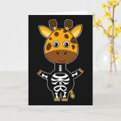 Giraffe Skeleton Xray Costume Cute Easy Halloween Karte (Gelbe Blume)