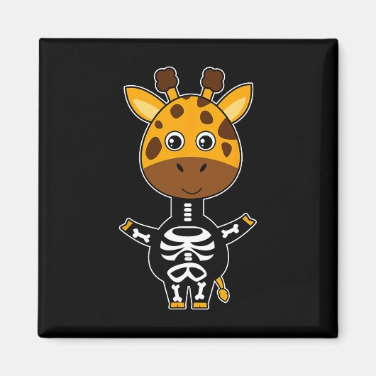 Giraffe Skeleton Xray Costume Cute Easy Halloween Magnet (Vorne)