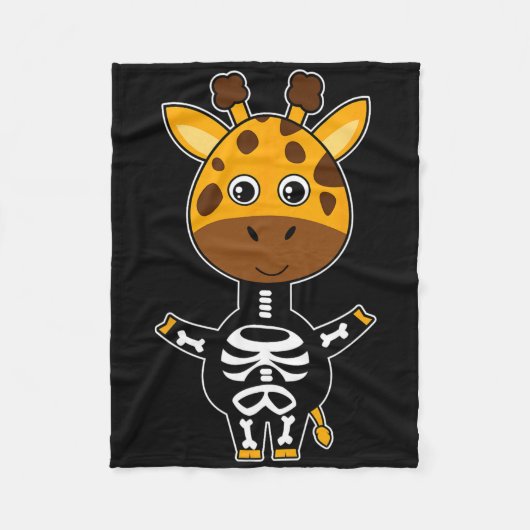 Giraffe Skeleton Xray Costume Niedlich Easy Hallow Fleecedecke (Vorderseite)
