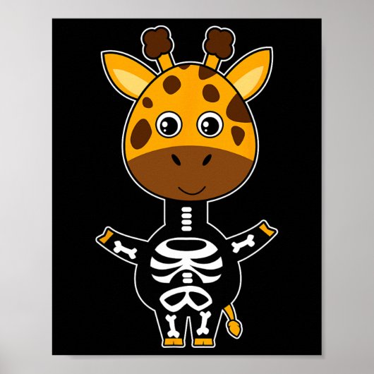 Giraffe Skeleton Xray Costume Niedlich Easy Hallow Poster (Vorne)