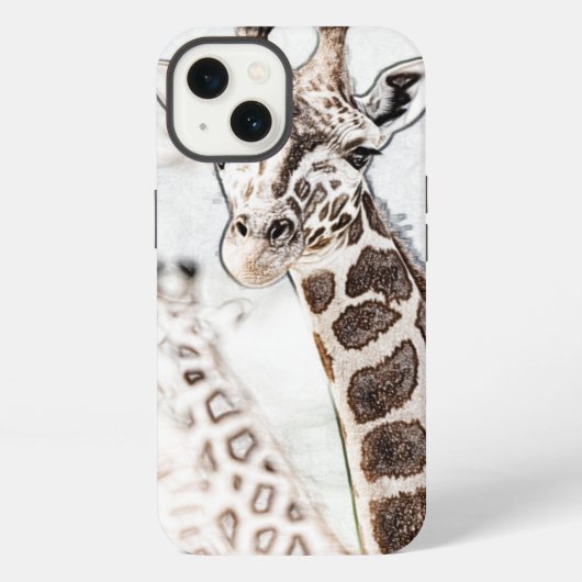 Giraffe Sketch iPhone Hülle (Rückseite)