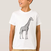 Giraffe Sketch Kids' Safari T-Shirt (Vorderseite)