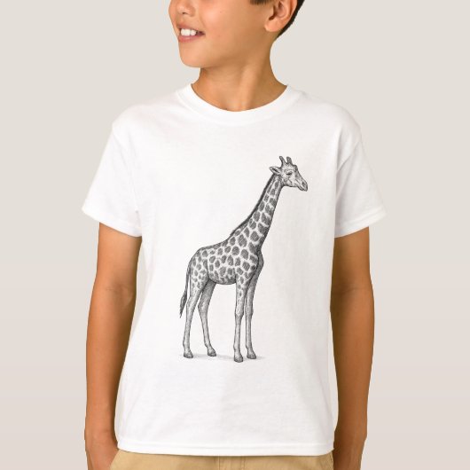 Giraffe Sketch Kids' Safari T-Shirt (Vorderseite)
