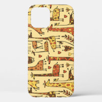 Giraffe Sketch, Spaß Nahtloses Design.