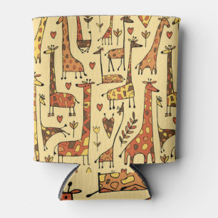 Giraffe Sketch, Spaß Nahtloses Design. Dosenkühler