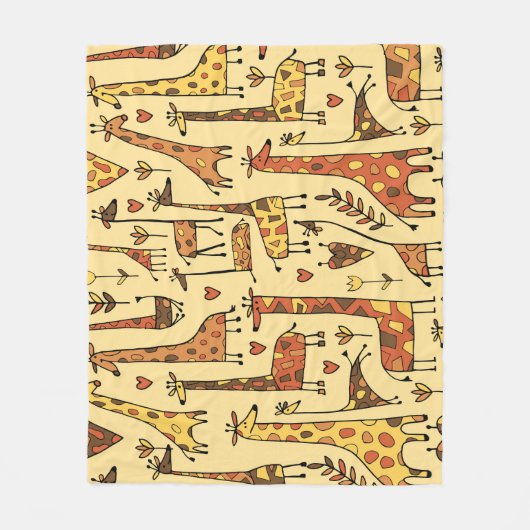 Giraffe Sketch, Spaß Nahtloses Design. Fleecedecke (Vorderseite)