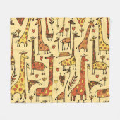 Giraffe Sketch, Spaß Nahtloses Design. Fleecedecke (Vorderseite (Horizontal))