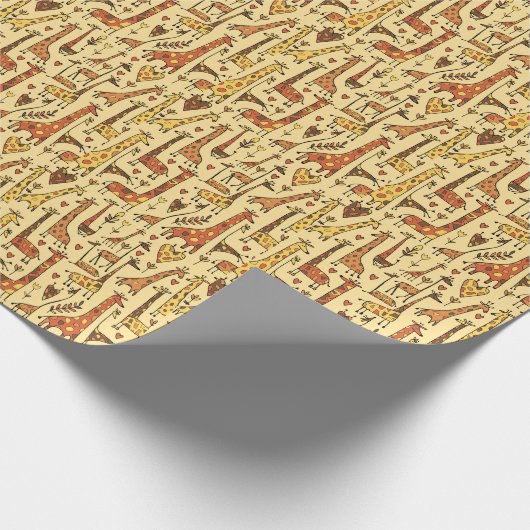 Giraffe Sketch, Spaß Nahtloses Design. Geschenkpapier (Ecke)