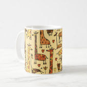 Giraffe Sketch, Spaß Nahtloses Design. Kaffeetasse (Vorderseite Links)