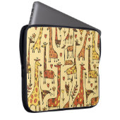 Giraffe Sketch, Spaß Nahtloses Design. Laptopschutzhülle (Vorne Rechts)