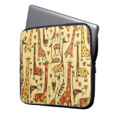 Giraffe Sketch, Spaß Nahtloses Design. Laptopschutzhülle (Vorderseite Links)