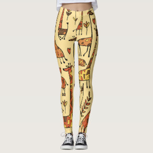 Giraffe Sketch, Spaß Nahtloses Design. Leggings