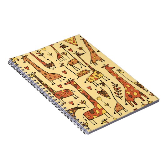 Giraffe Sketch, Spaß Nahtloses Design. Notizblock (Rechte Seite)