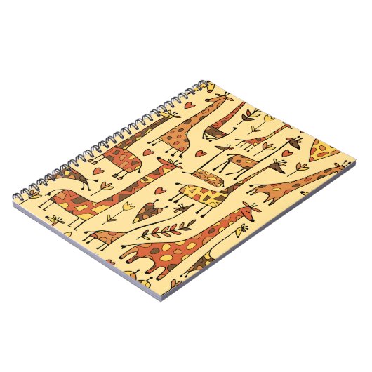 Giraffe Sketch, Spaß Nahtloses Design. Notizblock (Linke Seite)