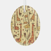 Giraffe Sketch, Spaß Nahtloses Design. Ornament Aus Glas (Vorderseite links)