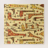 Giraffe Sketch, Spaß Nahtloses Design. Puzzle (Horizontal)