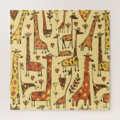 Giraffe Sketch, Spaß Nahtloses Design. Puzzle (Vertikal)